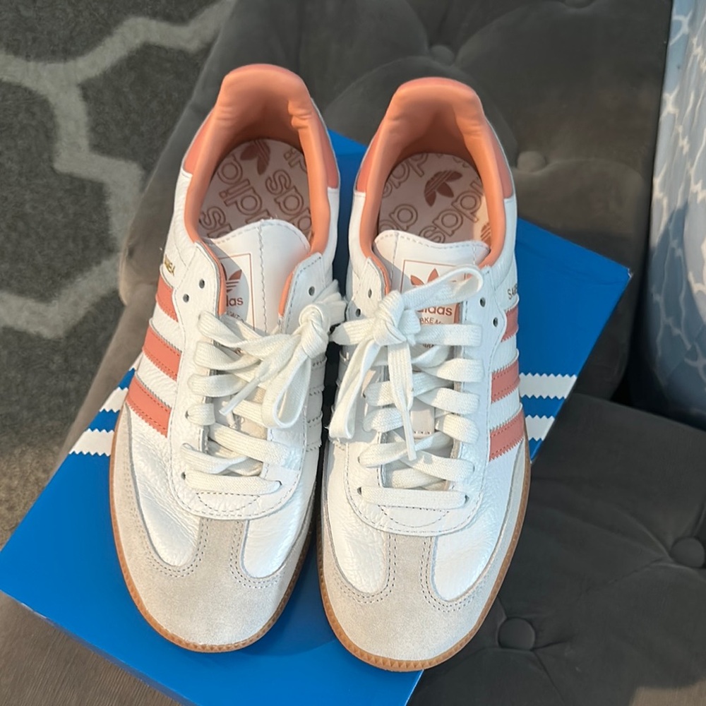 Adidas Samba Women's Sneakers - White and Coral